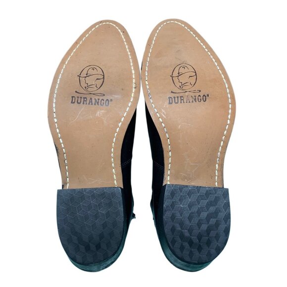 Durango Black Leather Side Zip Up Short Western Boots Mens Size 10.5 D USA Made - Picture 7 of 9